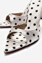 Women's Brown Polka Dot Detailed Pointed Toe Thin Heeled Slippers Sona - 4