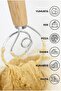 Danish Type Dough Whisk - Stainless Steel Flour & Sourdough Mixing Wire with Wooden Handle Type1 - 8