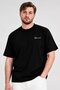 Men Crew Neck Short Sleeve Brand Logo T-Shirt, Black