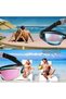 Swimming Goggles Leak-Proof Fog-Proof UV-Protective Triathlon Goggles Case Adults Men Women Teens Child Blue Rose - 3
