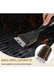 Set of 3 Grill Brushes, 2-in-1 BBQ Razor-Sharp Brush with Brass Bristles and Stainless Steel Scraper, Ergonomic PP Handle for Gas and Charcoal Grills - 4