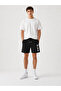 Men's Black Black Printed Elastic Waist Lace-Up Comfortable Fit Shorts - 3