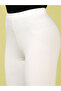بنطلون ضيق أبيض محبوك من مزيج القطن - 5