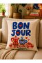 Set of 2 Drinks & Good Vibes & Bonjour Coffee Patterned Digital Printed Decorative Throw Pillow Covers - 3