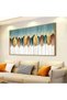 Large Framed Wall Art Colorful Leaves Nature Canvas with Outer Frame (50x100 cm)