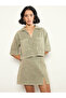 Olive Overdyed Patch Pocket Crop Top And Skorts Co-Ord Set - 3
