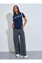 Dark Blue Slogan Print Short Sleeves Regular Fit T-Shirt - 2