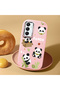 Samsung Galaxy A25 Compatible Case Camera Protector Pink Silicone Couple Phone Case Panda Pattern - 2