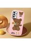 Samsung Galaxy A33 Compatible Case Camera Protector Pink Silicone Couple Phone Case with Bear Pattern - 2