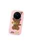 Vivo X200 Pro Compatible Case Camera Protective Pink Silicone Couple Phone Case Bear Patterned - 3