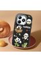 Realme C63 Compatible Case Camera Protector Black Silicone Couple Phone Case Panda Patterned - 2