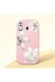 Samsung Galaxy A30 Compatible Case Camera Protective Pink Silicone Couple Phone Case with Floral Pattern