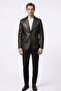 Adrian Black Lined Buttoned Men's Genuine Leather Classic Jacket - 4
