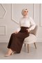 Women's Black High Waist Button Detailed Pocketed Scuba Crepe Lycra Pencil Skirt (Promotional Price) - 4