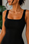 Ribbed Square Neck Maxi Dress Offering a Fit Look - 2