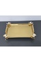 Figured, Metal-Handled, Stainless Steel Rectangular Tray Luxury Presentation Tray North Gold - 4