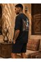 Black Oversize Shorts Set with Camel Figure Premium Cotton Printed T-Shirt & Shorts Combination – Streetwear Casual Sports Set - 3