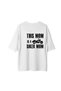 Women's Oversize Motorcyclist Mom Printed Short Sleeve T-Shirt %100 Cotton Relaxed Cut Casual Modern - 2