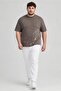 Men Crew Neck Embroidered Logo Short Sleeve T-Shirt, Taupe - 2
