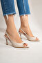Women's Pointed Toe Open Medium Size 8 cm Heeled Shoes Nicola - 2