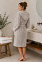 La Notte Cotton Knit Hooded Bathrobe XXL Beige - 4