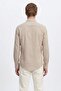 Waffle Patterned Travel Beige Men's Shirt - 5