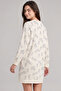 Sheep Print Fleece Nightdress with Long Sleeves - 3