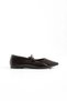 Women's Lace-Up Blunt-Toe Stylish Design Casual Ballet Flats Zeta - Brown - 2
