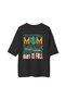 Women's Oversize Football Mom Chaotic Life Printed Short Sleeve Relaxed Fit T-Shirt Casual Modern Stylish - 2