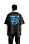 Men's Oversize Graphic Printed T-Shirt Futuristic Robot Design Short Sleeve Relaxed Fit Casual Modern
