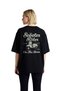 Women's Oversize Scooter Rider Stormy Spirit Printed Short Sleeve Relaxed Fit T-Shirt Casual Modern Stylish