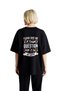 Women's Oversize Coffee Printed T-Shirt Humor Design Tricky Question Cup Detailed Casual Daily Modern Stylish