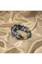 Women's Floral Patterned Scarf Necklace with Pearls and Magnets, Stylish Neck Accessory (45 cm) - 4