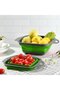 Folding drying rack with handle, square shape, suitable for kitchen, green-grey. - 2