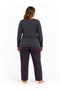 Plus size women's seasonal long sleeve awesome anthracite pajama set - 4