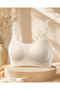 C Cup Seamless Gathering Bra Without Underwire – Removable Pads, Wide Side Support for Everyday Comfort