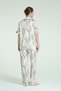 Short Sleeve 4 Piece Satin Pajama Set - Moonleaf Ivory - 4