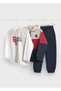 Boys' Long Sleeve T-Shirt Hooded Cardigan 3-Piece Tracksuit Set 4808