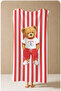 Fairy Tale Rainbow Girl and Teddy Bear Patterned 70X150 Beach Towel - Digital Printed Fade-Resistant Bath Towel - 4