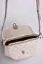 Asymmetrical Stylish Design Quilted Embroidered Women's Handbag Cream - 4