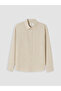 Özmarka New Season Beige Striped Men's Shirt - 5