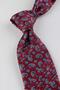 Burgundy Shawl Pattern Italian Silk Pleated Tie Est254 - 4