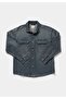 Oversize Fit Men's Mid Indigo Denim Shacket - 5