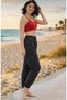 Elastic Cuffed Water Repellent Pants Swimsuit-Black - 6