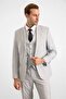 Gray Slim Pointed Collar Plain Cloth Without Pockets 4 Drop Vest Suit - 3