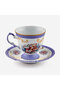 Flores Gold Decorated Floral Lilac Porcelain Coffee Cup Set 100 ml - 5