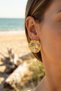 Gold Color Shell Earrings with Starfish and Turquoise Stone Detail - Ebj260808W46197 - 2