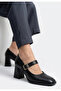 Velsy black leather high heeled shoes - 3