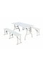 Foldable Plastic Table Set with 2 Benches