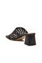 Black Straw Knitted Detailed Thick Heeled Women's Slippers 019612 Z - 4